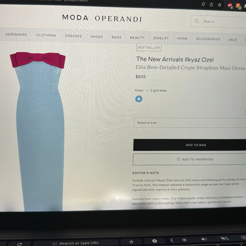 Ilkyaz Ozel-Elea Bow-Detailed Crepe Strapless Maxi Dress